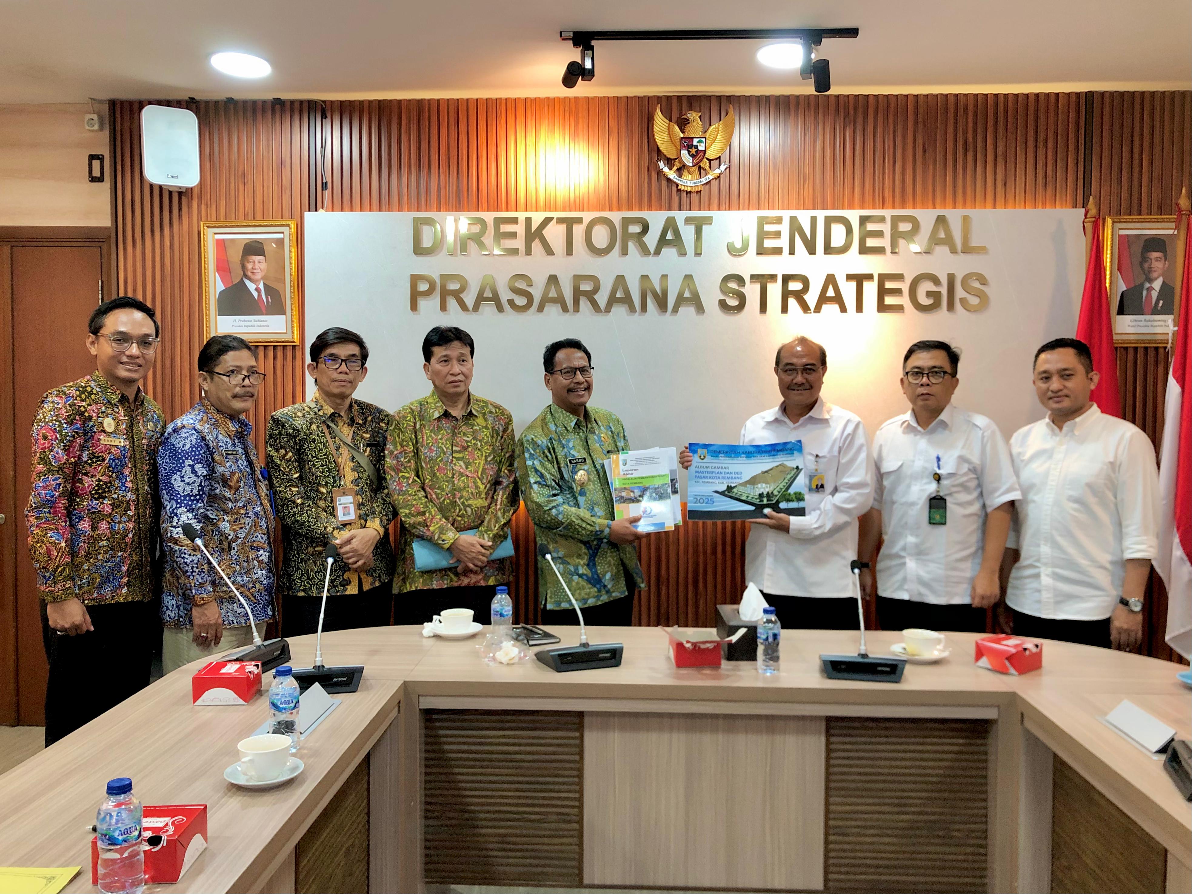 AUDIENSI PEMKAB REMBANG BERSAMA DIRJEN PRASARANA STRATEGIS KEMENTRIAN PUPR TERKAIT REVITALISASI PASAR KOTA REMBANG